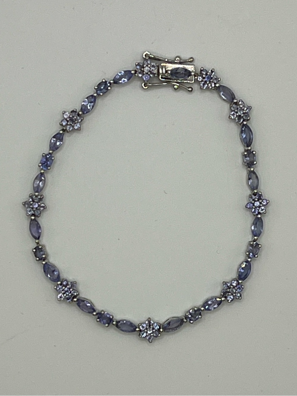 Stauer Tanzanite and Sterling Silver Bracelet 7.5”
